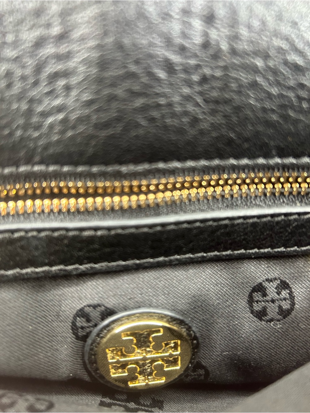 Tory Burch Black Leather Mini Crossbody with Gold Logo vintage - Picture 10 of 14